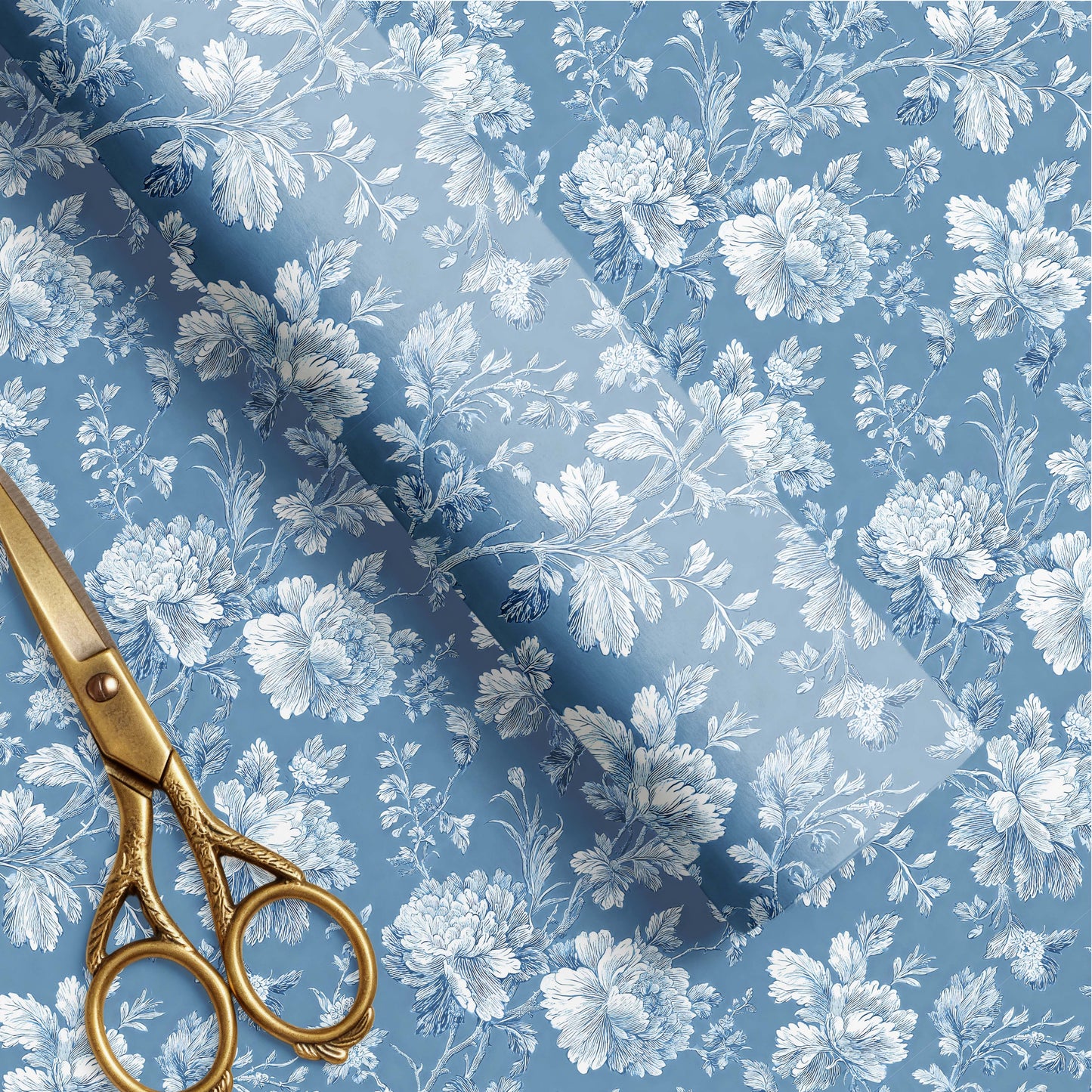 Blue Toile Floral