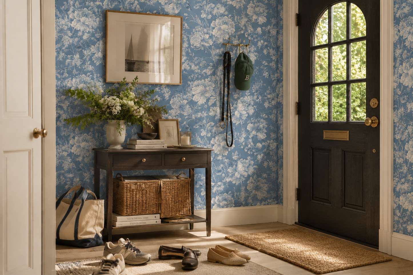 Blue Toile Floral
