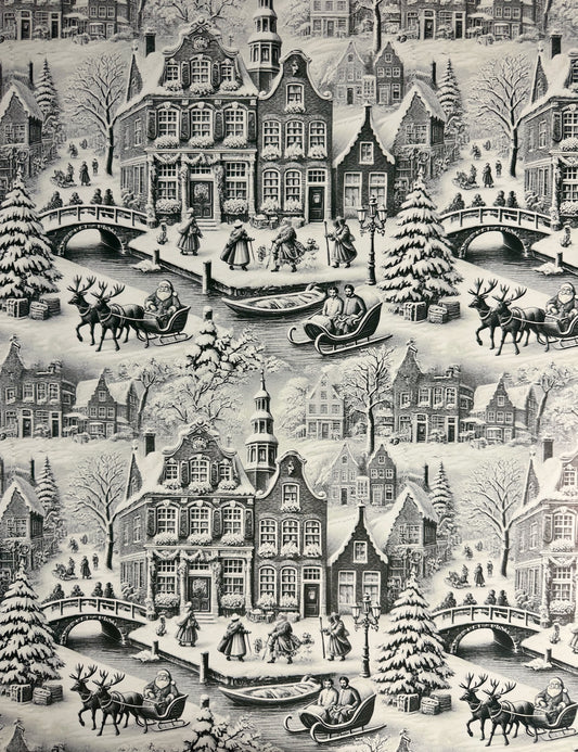 Winter Village Toile