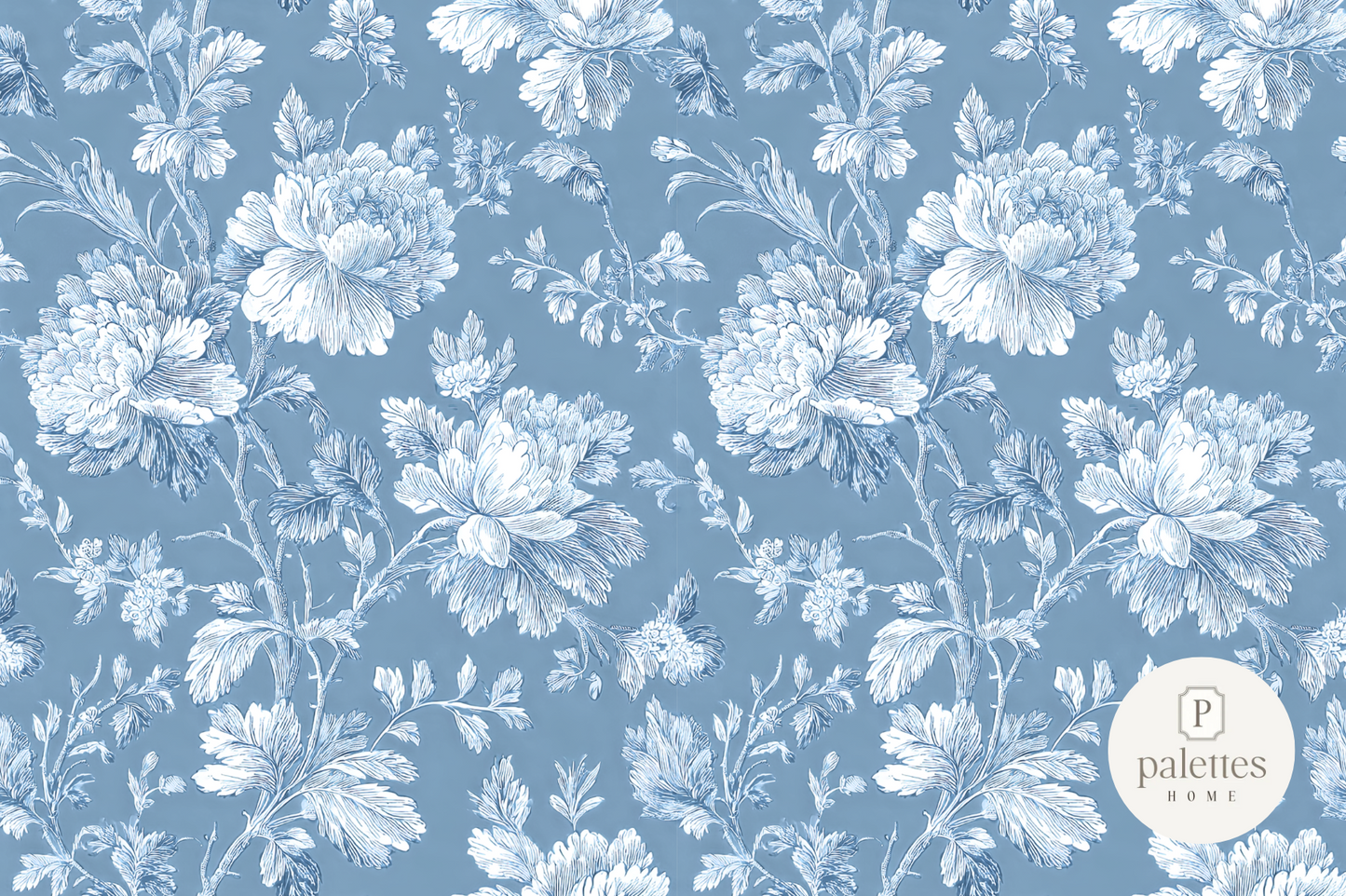 Blue Toile Floral